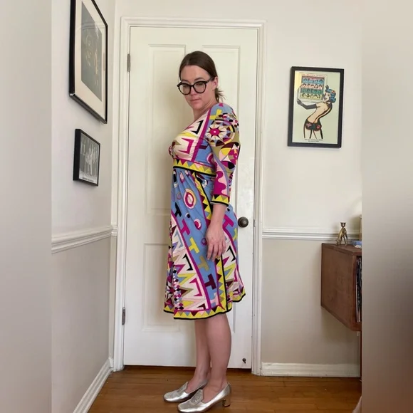 60s Vintage Pucci Silk Midi Dress - Picture 2 of 13